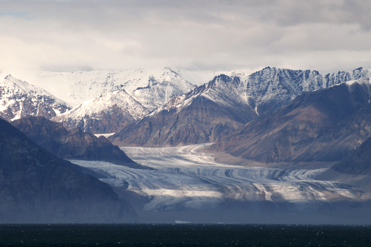 Sirmilik glacier in the distance across from Pond Inlet.